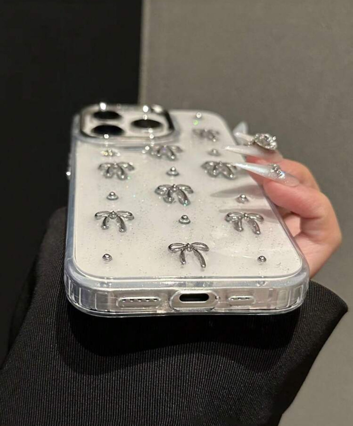 Silver bow case🎀
