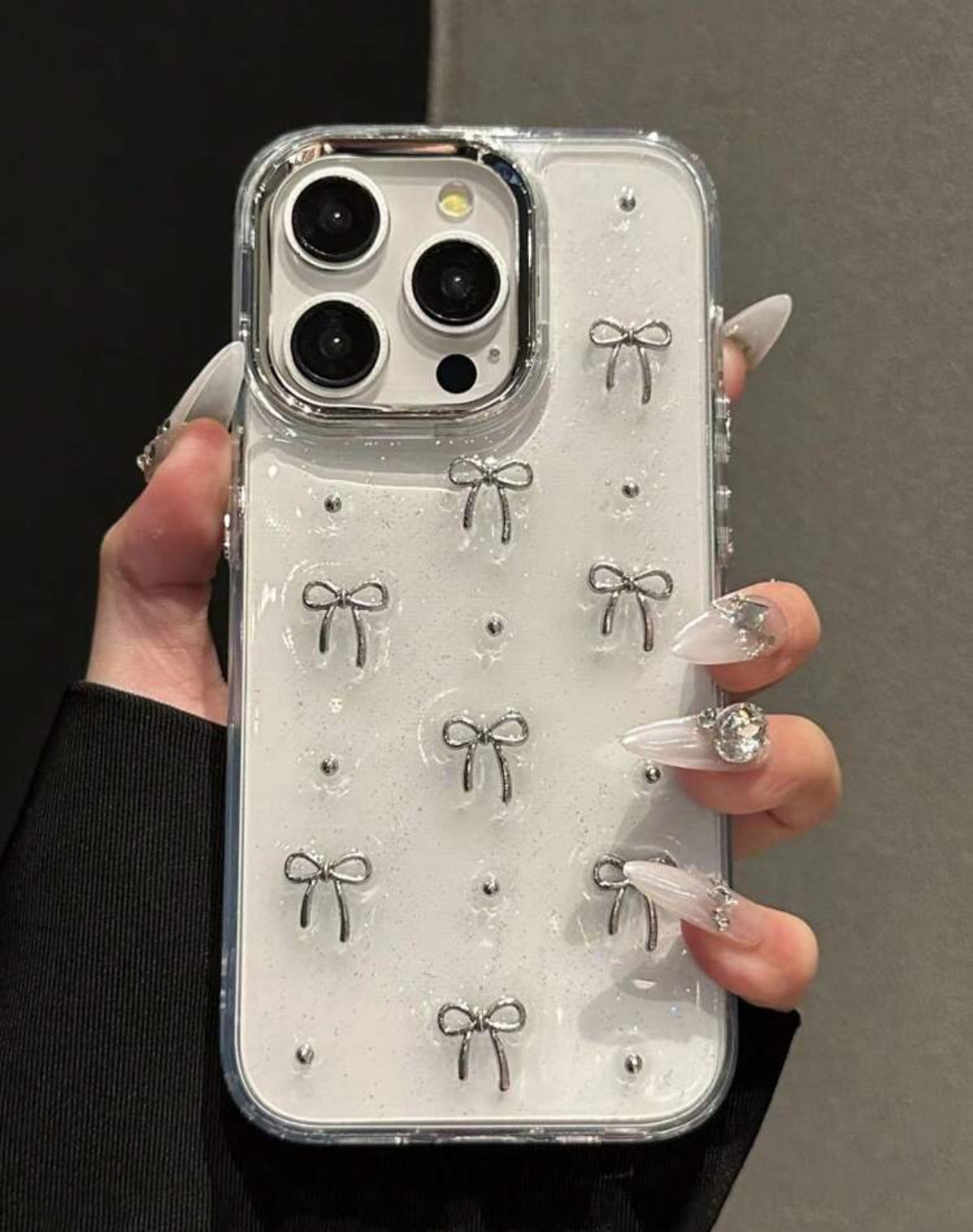 Silver bow case🎀