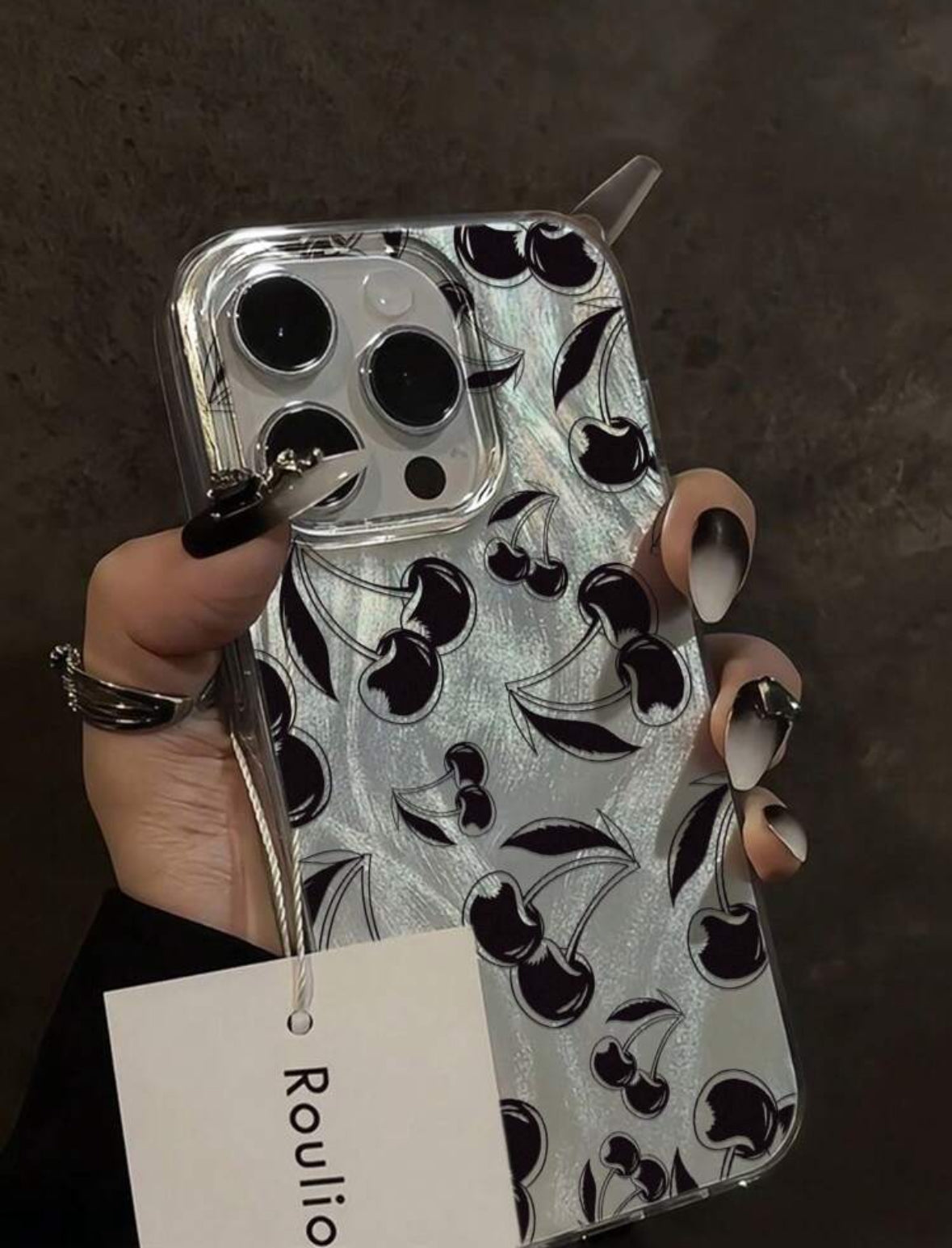 Cherry shiny Anti-drop minimalistic phone case