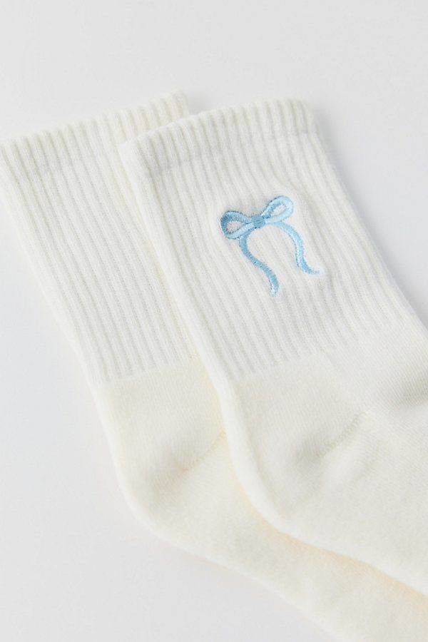 Icon Embroidered Quarter Crew Socks