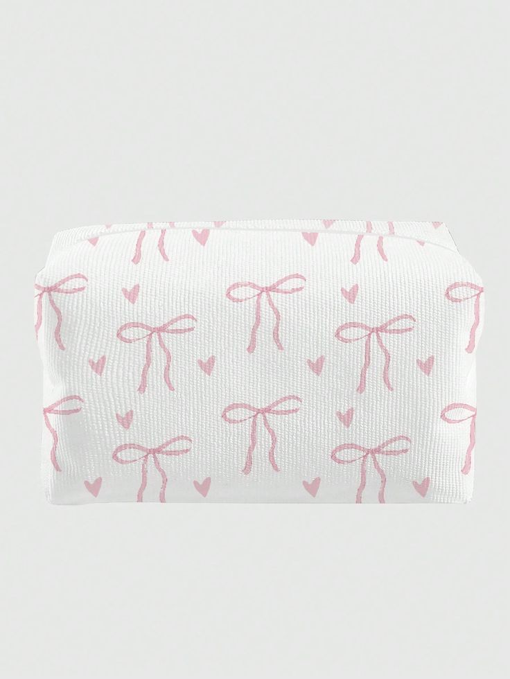 Bow decorated cosmetic bag