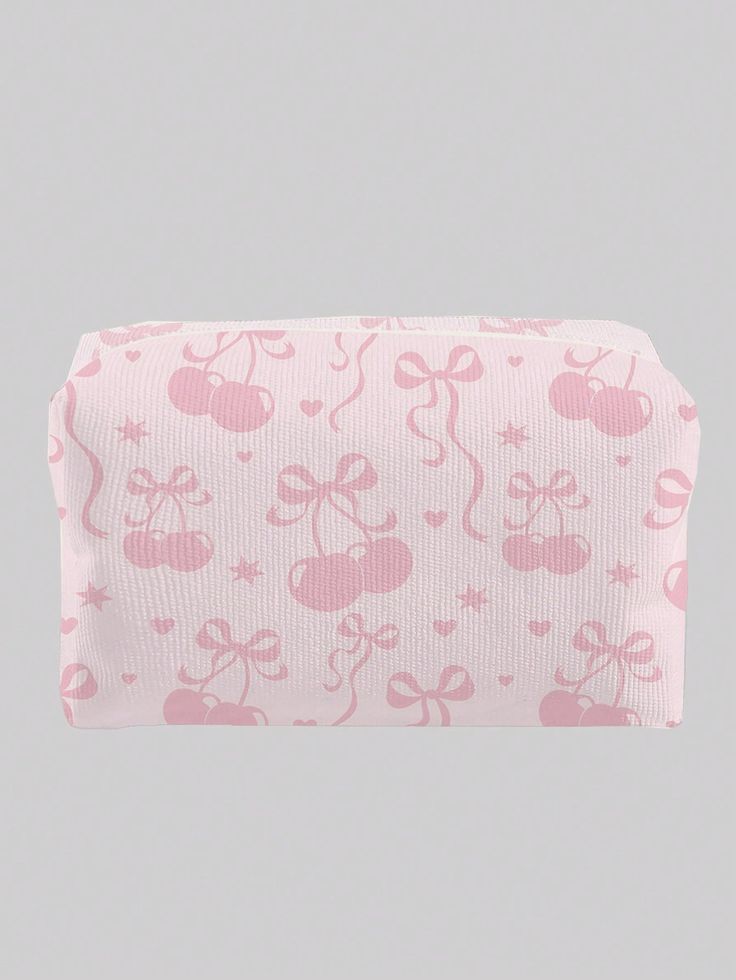 Cherry & Bow Decorated Cosmetic Bag
